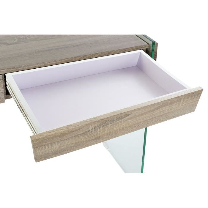Console 3 Tiroirs Bois de Paulownia et Rotin - Naturel