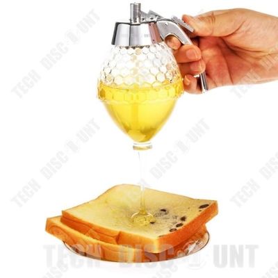 Distributeur De Miel 350ml En Verre Borosilicaté - Anti-Goutte, Facile à Nettoyer - Pour Cuisine