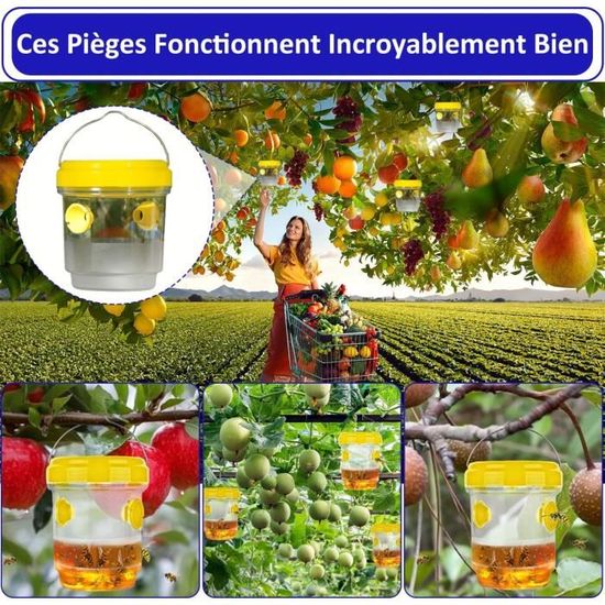 Piège Frelon Asiatique Sélectif Piege Frelon Asiatique Piège Frelon Asiatique à Suspendre Kit Piège Bouteille Plastique Piege Moucheron Piège à Suspendre Pour Frelons