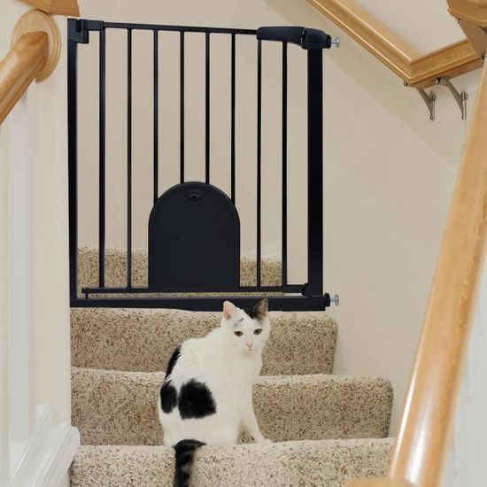 Barrière De Sécurité Enfant Extra Haute 92 Cm | Largeur Réglable 75-124 Cm, 3 Rallonges | Sans Perçage, Fermeture Automatique - 10