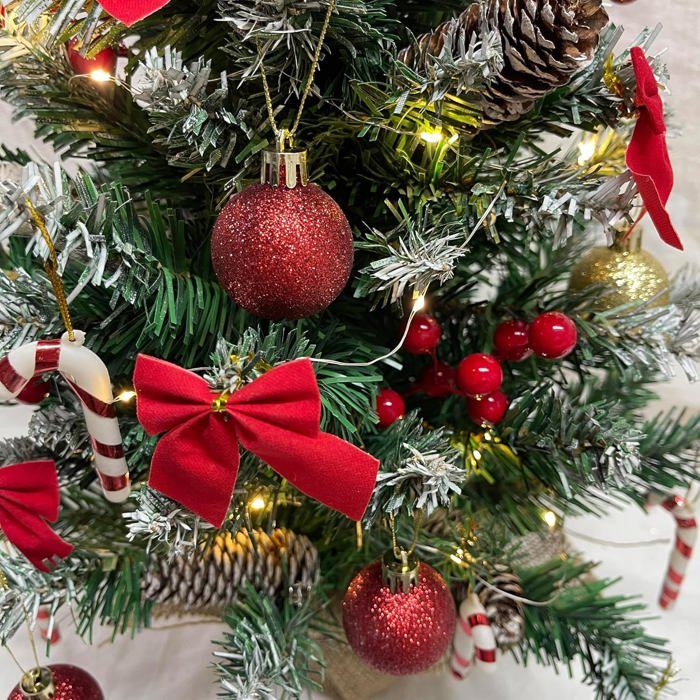 Sapin de Noël en velours et plumes blanc H50cm