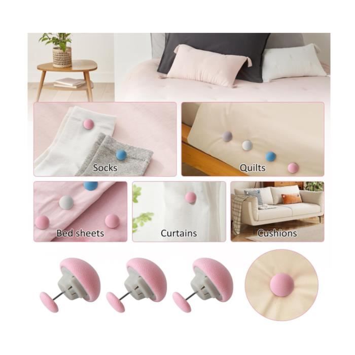 Lot De 16 Pinces à Couette Avec Boîte De Rangement - Clips Fixation Housse Anti-Glisse