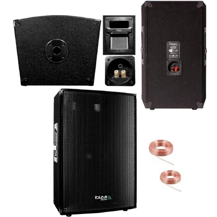 Pack Sono Ibiza Sound - 2 Enceintes 1200W + Table Mixage DJ + Ampli 960W - Idéal Fêtes, Mariages, Soirées