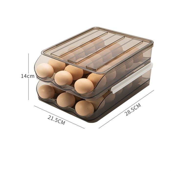 Distributeur à œufs Automatique SoeUyd - 4 étages Pour 30 œufs - Rangement Frigo - PP Sans BPA - Gain De Place