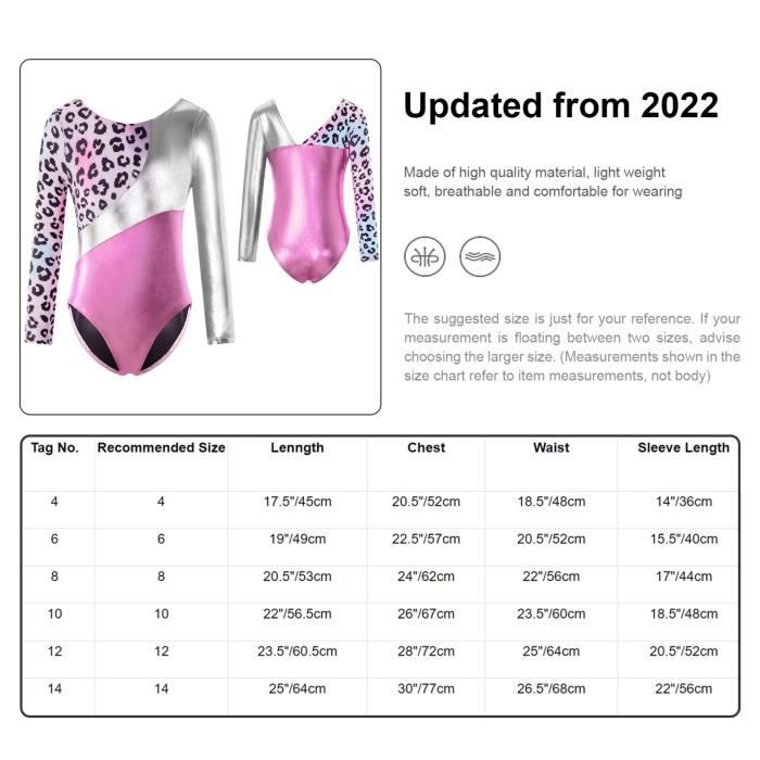 Combinaison Fitness Dégradée Sans Manches Pour Filles 3-14 Ans – Pour Danse, Gymnastique, Ballet, Polyamide élastique - 5