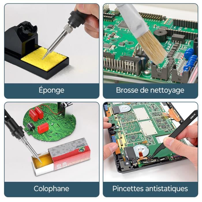 Kit Fer à Souder Dreamhigh 80W - Température Réglable 180-480°C - Station Soudage Complète