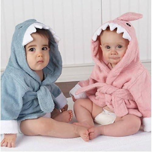 Peignoir capuche en tissu ponge pour b b requin bleu