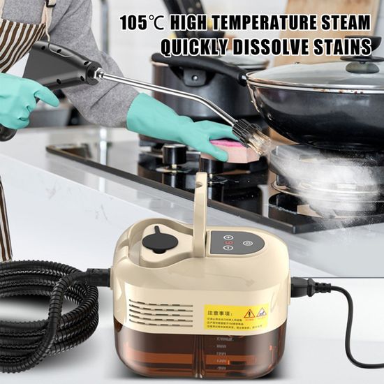 Nettoyeur Vapeur Portable 2500W - Réservoir 1600ml, Pression 3 Bars, 6 Brosses, 3 Vitesses - Parfait Pour Fenêtres, Hottes, Tissus