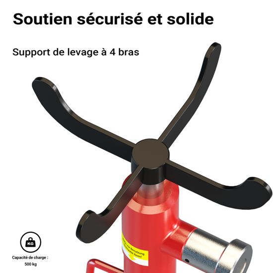 Vérin De Fosse Hydraulique 500 Kg SICOBA - Hauteur 116-190 Cm, Chariot Sur Roues, Pour Boîte Vitesse, Embrayage