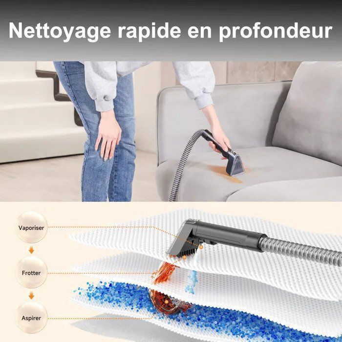 Nettoyeur Vapeur UMI – 4 Modes (30°C à 100°C) – Double Réservoir 1,1L + 1,2L – Idéal Canapé, Tapis, Voiture – Accessoires Inclus