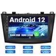 AWESAFE Autoradio Android 12 pour Mazda 2009-2013(2Go + 32 Go)avec Carplay GPS WiFi USB SD Bluetooth Android Auto-0