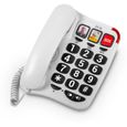SPC Comfort Numbers 2 – Téléphone fixe Senior grandes touches, 3 mémoires directes, volume élevé, compatible avec appareils auditifs-0