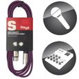 CABLE XLR 3 BROCHES MALE FEMELLE LONG 10 METRES GAINE VIOLET-0