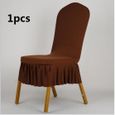 1 PCS brun élasticité Housse Chaise Spandex Polyester Lycra Fini Tabouret Fauteuil Extensible housses de chaise dos droit extensible-0