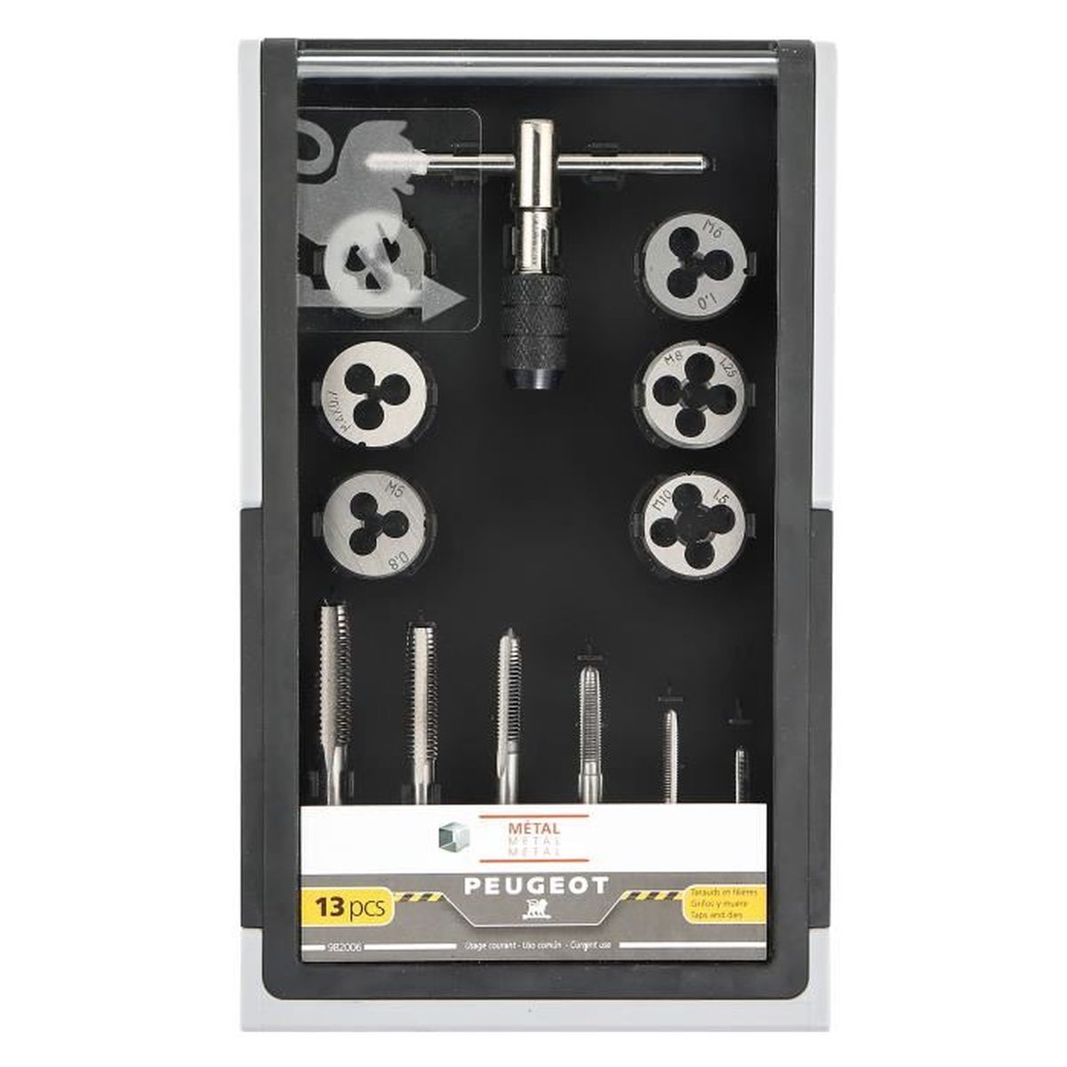 Set de 15 Pi/èces Peugeot 130076 Coffret dEmbouts de vissage HSS LG25mm usage intensif Gris
