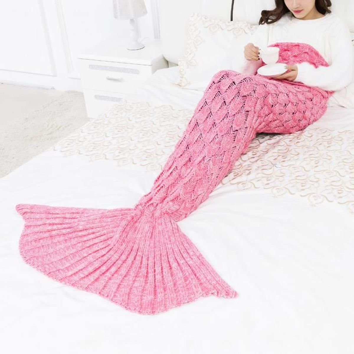 Queue De Sirene Couverture 180x90cm Rose Sacs De Couchage Cadeau D Anniversaire Pour Femme Filles Idee Cadeau Couvertures De Canape Achat Vente Couverture Plaid Cdiscount