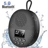 Enceinte Bluetooth 5.0 AGPTEK - Portable Radio de Douche Etanche IPX5 - Lanière et Ventouse - Autonomie 12h
