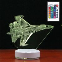 Veilleuse 3D LCC® Télécommande 16 couleurs réglables Design d'avion