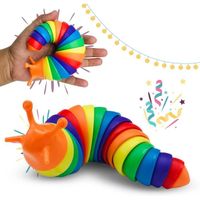 Fidget Slug Toy, Sensory Slug Fidget Toy, 1 Pc Cute Articulating Fidget Slug Toy, Rainbow Slug Toy for Stress Relief ADHD Toys