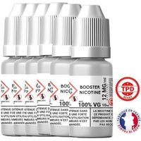 Pack Booster Nicotine 12 mg 10 ml 100% VG DIY Lot de 6 Bouteilles E-Liquide