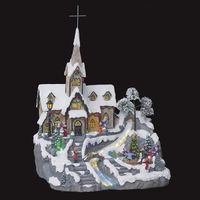 Village de noël animé et lumineux modèle église