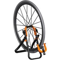 Pied de centrage pour roue vélo - Super B - TB-PF25 - Compatible 16 à 29 pouces - Noir et orange