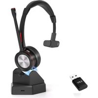 Casque Bluetooth sans Fil avec Micro pour PC, Adaptateur Bluetooth, Telephone Portable et Casque Teletravail