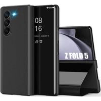 Coque pour Samsung Galaxy Z Fold 5, Protection Avant et Arrière Smart View Souple Noir