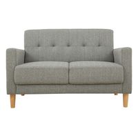 Canapé 2 places en tissu gris - MILIBOO - MOON - Style scandinave et moderne - Assise moelleuse