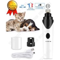 TD® Ponceuse chien chat rechargeable pour griffes animaux pattes Pince à ongles chargeur USB toilettage limer nettoyer sans fil liss