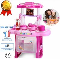 TD® Kit cuisine jouet vaisselle filles rose, dinnette pour enfant avec musique, légère fille cuisine vaisselle enfant jouet éducatif