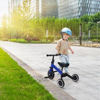 Tricycle Enfant 3 en 1 - XJING - Pliable - Roues en EVA - Pour enfant 18 mois-4 ans - Bleu