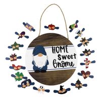 panneau mural en bois panneau suspendu ornement artistique accessoires magnétiques décor Gnome de maison ensemble de pendentifs N°1