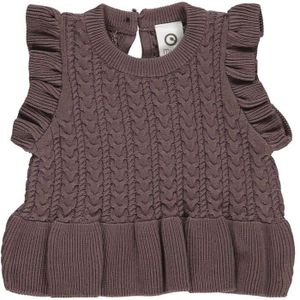 PULL Müsli by green cotton - 1545000400 - Musli by Green Cotton Knit Frill Vest Baby Pull Gilet, Grape, 68 Petites Filles