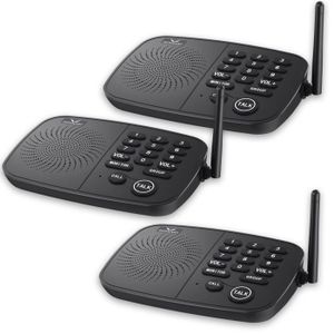 INTERPHONE - VISIOPHONE Interphone sans fil - HOSMART- 10 Canaux - Appel de groupe - Surveillance audio - Pour domicile et lieu de travail (pack de 3)