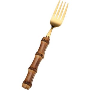 FOURCHETTE DE TABLE LI-Fourchette à steak avec poignée en bambou - Cui