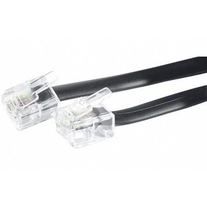 CÂBLE RÉSEAU  Cable téléphone RJ11 2m noir