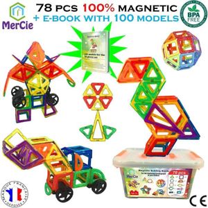 shallyong Construction Magnetique Enfant 60 Pieces, Bloc de Construction  Magnétique, Bloc Construction Magnetique pour Enfant