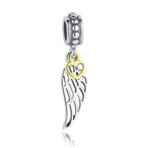 Angel Wing Feather Bracelet Charme Zircone Cubique Link Bracelet 14k Or Plaqué Argent Sterling