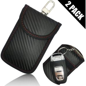 FoilsAndMore Keyless Go Étui de protection pour clé de voiture RFID Noir//bleu