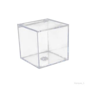 Boîte cadeau Cube carré en acrylique transparent avec couvercles, boîte-cadeau boîte à bijoux boîte à bonbons transparente pour bonbons 8cm