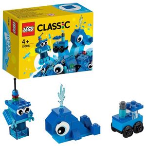 ASSEMBLAGE CONSTRUCTION LEGO® 11006 Classic Briques Créatives Bleues, Jeu Éducatif pour Enfants +4 ans, Set avec Jouet Robot, Train et Baleine