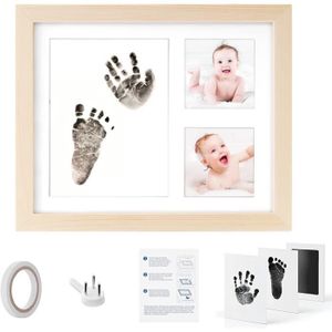 cadeau parfait pour bébé Rose 12 mois Cadre photo et conservez les empreintes de mains ou les pieds des enfants et des bébés mur et table Cadre photo avec empreintes de pas pour les bébés 