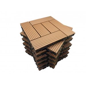 REVETEMENT EN PLANCHE Pack dalle de terrasse en bois composite classic - MCCOVER - 11 pièces 30x30cm - Terre cuite