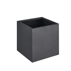 Pot de Fleurs en Fibre de Verre CUBO noir mat