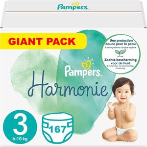 COUCHE PAMPERS HARMONIE TAILLE 3 167 COUCHES (6-10 KG)