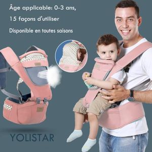 PORTE BÉBÉ Front Premium Hipseat Porte-bébé Baby Carrier,Multifonctionnel, Ergonomique,100% Coton, Boucle Rotative à Papillon, 6 positions de