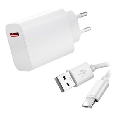 Chargeur Original Huawei HW-100400E Avec Câble USB-C Pour MediaPad M5 10 | Blanc, Neuf Sous Blister