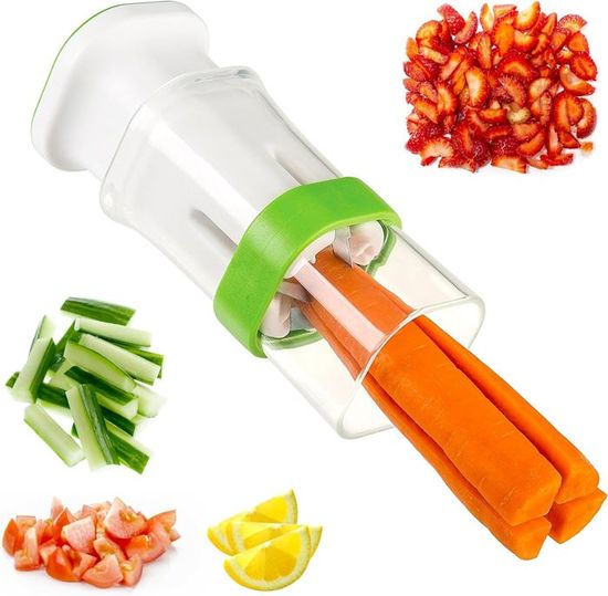 Mandoline De Cuisine Multifonction - Lame Inox, Coupe Légumes, Fruits, 27.4x10.8 Cm, Vert, Facile à Nettoyer