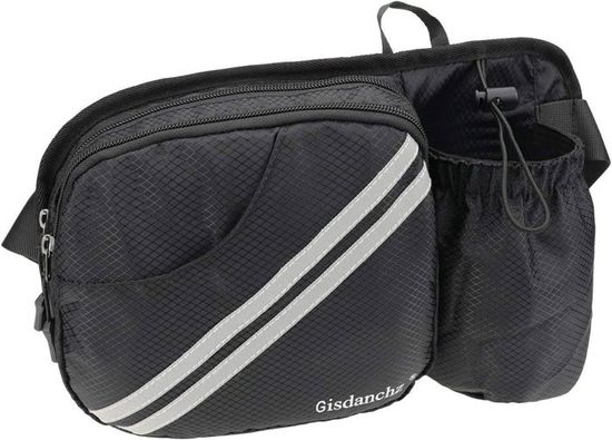 WATERFLY Sac banane avec porte-bouteille, sangle réglable, sac ventral, poche pour téléphone portable, étanche, pour randonnée, voyage, camping, bleu foncé WATERFLY Sac banane avec porte-bouteille, sangle réglable, sac ventral, poche pour téléphone portable, étanche, pour randonnée, voyage, camping, bleu foncé